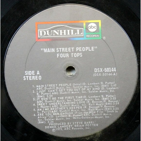 Vtg 1973 The Four Tops Record LP Main Street People Album Soul Rhythm Blues Pop - Picture 8 of 10